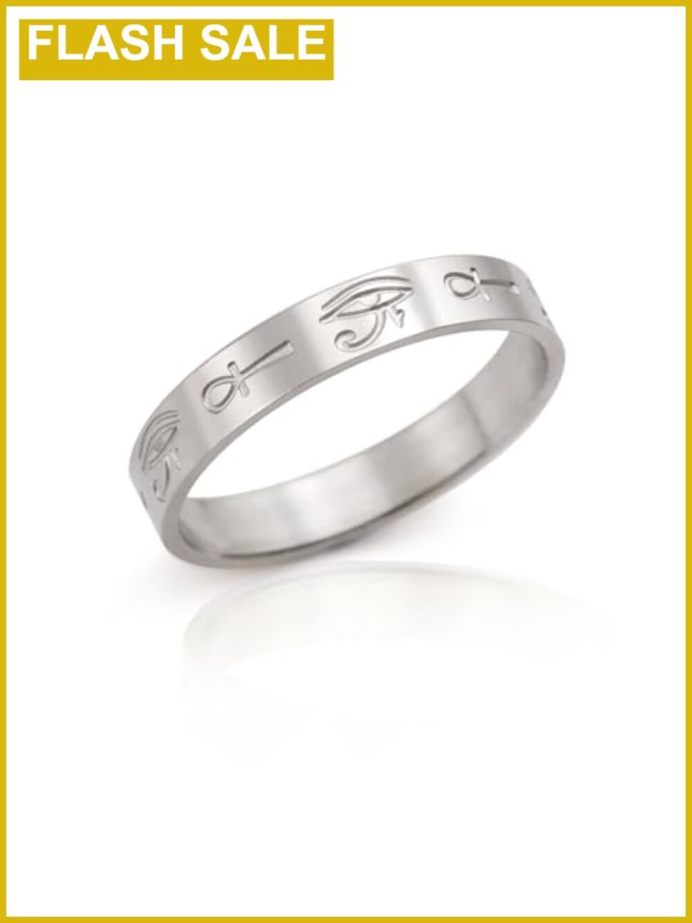 Egyptian Eye of Horus Ankh Cross Ring Stainless Steel Fidget Ring Stress Relief